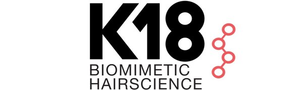 K18 biomietic hairscience logo. Logosta K18 hair tuotteisiin.