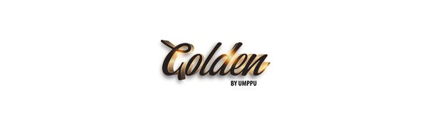 Golden By Umppu logo. Logosta tuotteisiin.
